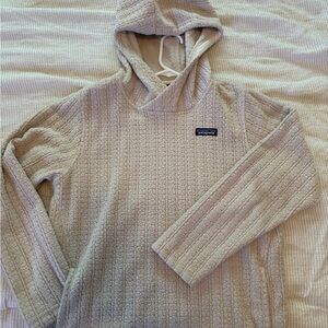Patagonia Beige Hooded Pullover Fleece